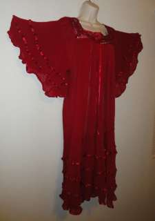   Gauze Crochet Dress Mexican Dress 60s Retro Red Angel Dress  