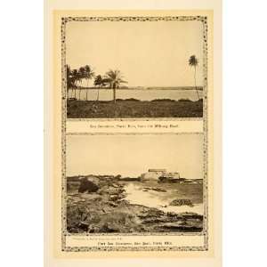 1911 Print Fort San Geronimo Porto Rico Military Road 