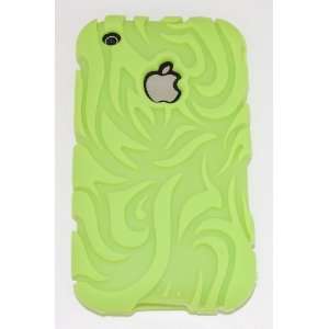 KingCase iPhone 3G & 3GS * Tribal Tattoo Silicone Case * (Lime Green 