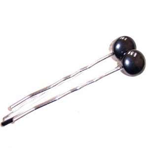   Hair Clip 01 Silver Bobby Pin Set Pair Magnet Hematite: Jewelry