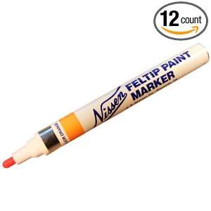Nissen 00363 Fluorescent Orange Standard Feltip Paint Marker (Pack of 