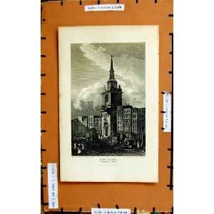    1815 View Bow Church Cheapside London England Print