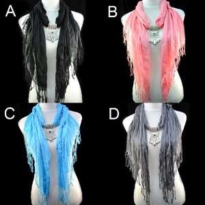  2012 New Spring Triangle Pendant Scarf with Fringe, 4 