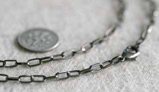Gunmetal Black Chain Necklace Metal Cable Chain Black Necklace 3.3mm 
