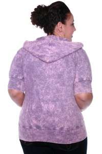 Punk Purple Acid Wash Short Sleeve Torrid Hoodie Size 0  