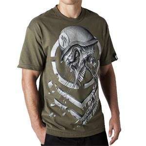  Metal Mulisha Broken T Shirt   Medium/Military Green 