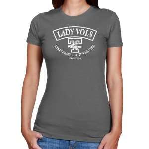  Vol Tshirt  Tennessee Lady Vols Ladies Charcoal Heritage Slim Fit T 