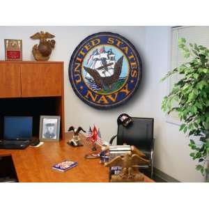  U.S. Navy USN 44in Round Area Rug Welcome Mat/Wall Decor 