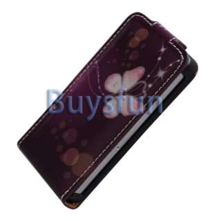   Purple Flip Vertical Leather Case Cover For Apple iPhone 4 4G  