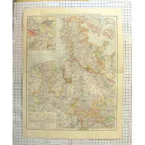  ANTIQUE MAP c1900 HANOER GERMANY BREMEN HAMBURG
