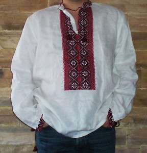 Ukrainian Embroidery Linen Men Linen SHIRT Fathers Day  