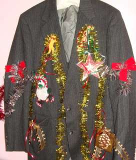 UGLY CHRISTMAS MENS SWEATER PARTY BLAZER JACKET SPORTS COAT SIZE S M 