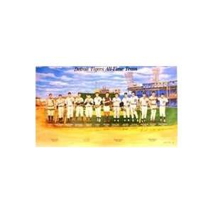  Detroit Tigers All Time Team Limited Edition Lithograph Ty 