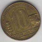 1949 argentina south america 10 centavos coin 