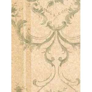  Florence Toile Stripe Light Green Wallpaper in Olive Grove 