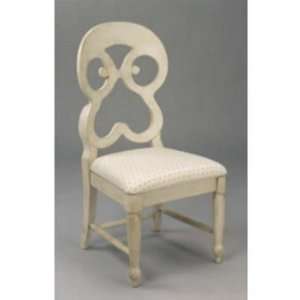  Dining chair antique ivory glaze finish solid wood round 
