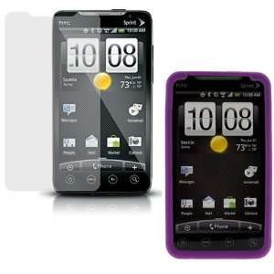  GTMax Purple Soft Rubber Silicone Skin Case + Clear LCD 