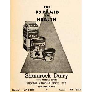 Ad Shamrock Dairy Pyramid Health Milk Ice Cream Cheese Phoenix Tuscan 