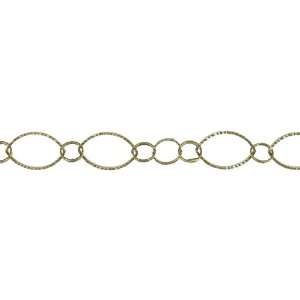 Beyond Beautiful Metal Chain 16 Marquis/Round Links Satin Ant. Gold