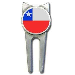 Chile flag golf divot tool