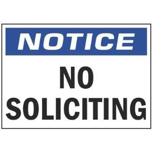  No Soliciting Adhesive Backed Sign: Everything Else