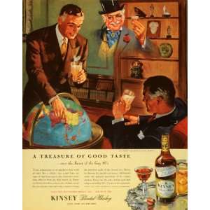 1944 Ad Kinsey Distilling Corp Linfield PA Blended Whiskey World Globe 