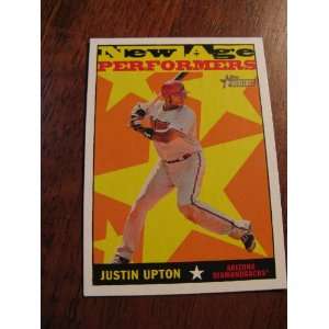 New Age Performers: Justin Upton 2007 Topps Heritage Insert Card # NAP 
