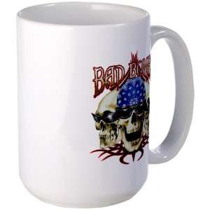    Large Mug Coffee Drink Cup Bad Bones Skulls 