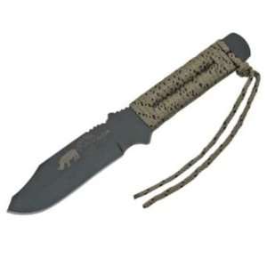 Tops Knives 102 Black Rhino Fixed Blade Knife with Paracord Wrapped 