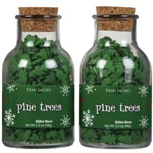 Dean Jacobs Pine Trees Glass Jar w/ Cork, 3.3 oz, 2 pk:  