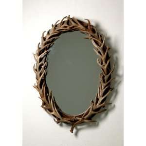  Oval Antler Mirror   Small