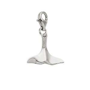   Charms Whale Tail Charm with Lobster Clasp, 14k White Gold Jewelry