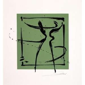 Ballerina   Green   hand signed open serigraph by Alfred 