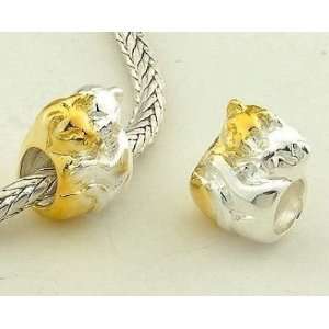   Cats 14k Gold Plated Charms/beads for Pandora, Biagi, Chamilia, Troll