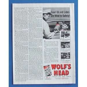  1948 Wolfs Head Motor Oil Print Ad (269)