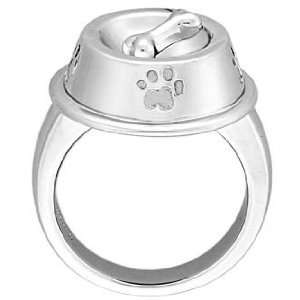   Lisa Welch Jewelry Pet Dog Dish Bone Silver Ring Band: Everything Else