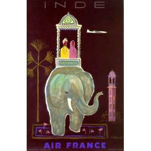  INDIA TRAVEL TOURISM ELEPHANT VINTAGE POSTER REPRO 