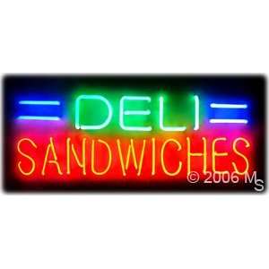 Neon Sign   Deli Sandwiches   Large 13 x 32  Grocery 