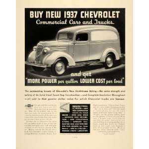 1937 Ad Chevrolet Commercial Cars Trucks Antique   Original Print Ad