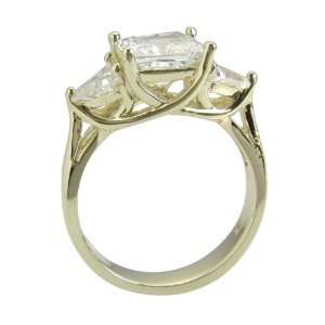   Princess Cut With Trillions Ring Featuring Ziamond Cubic Zirconia
