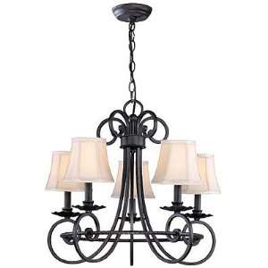 Kendall 5 Lites Chandelier With Fabric Shade