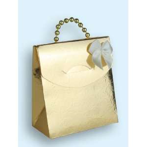  Pearl Handled Metallic Gold Purse Favor Boxes   Set of 24 