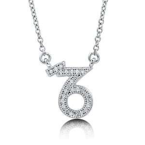   Silver Zodiac Capricorn Pendant Necklace   Womens Necklaces Jewelry