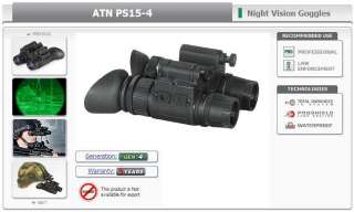 ATN PS15 4 Night Vision Goggles / Binoculars  