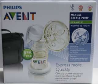 New Philips Avent Manual Breast Pump Out & About Set  