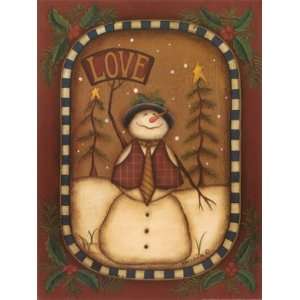   : Love Snowman Finest LAMINATED Print Kim Lewis 12x16: Home & Kitchen
