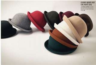 NEW Fashion Black trendy Bowler Derby Hat Cloche  
