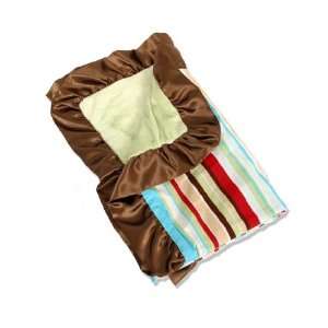  Classic Collection Red Stripe Ruffled Blanket: Home 
