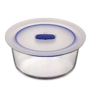 Bormioli Rocco Frigoverre Round Glass Container with Clear Lid, 33 3/4 
