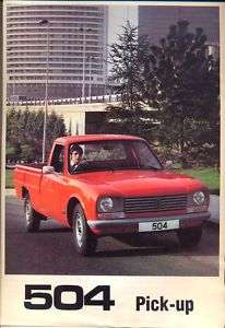 Peugeot 504 Pick up 1980 UK market sales brochure  